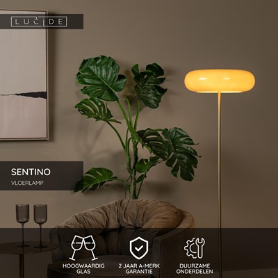 Lucide SENTINO - Vloerlamp - Ø 40 cm - 3xG9 - Taupe